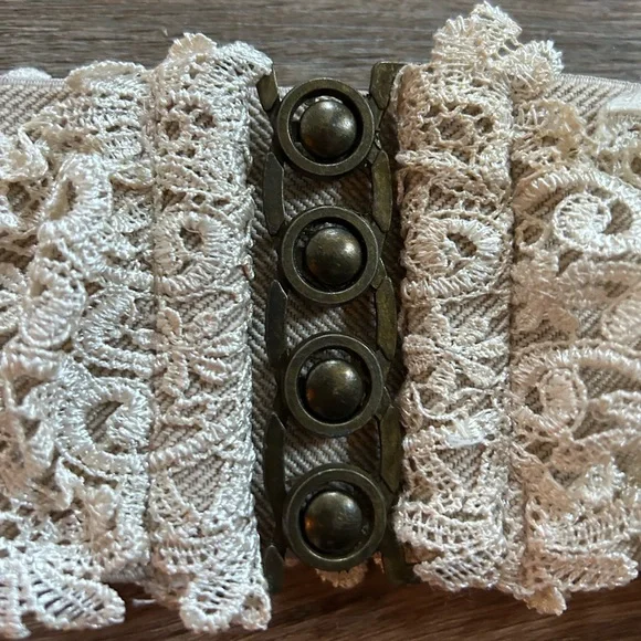 Lace High Waist Elastic Belt - Picture 2 of 6